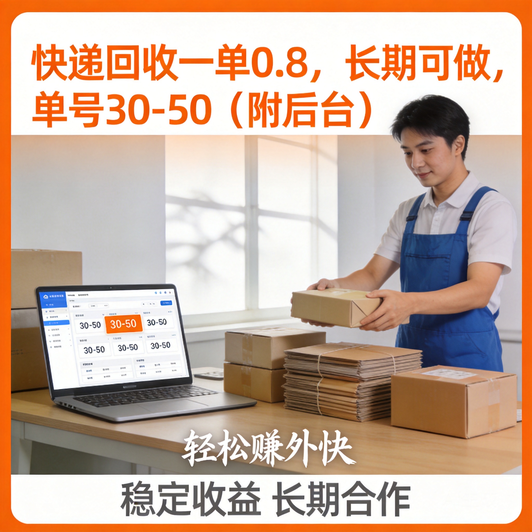快递回收一单0.8,长期可做,单号30-50(附后台)选优云网创选优云网创