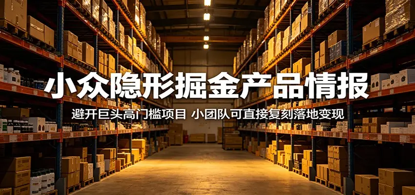 小众隐形掘金产品情报：避开巨头高门槛项目，小团队可直接复刻落地变现选优云网创选优云网创