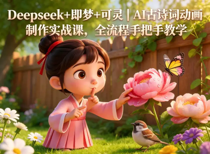Deepseek+即梦+可灵｜AI古诗词动画制作实战课，全流程手把手教学选优云网创选优云网创