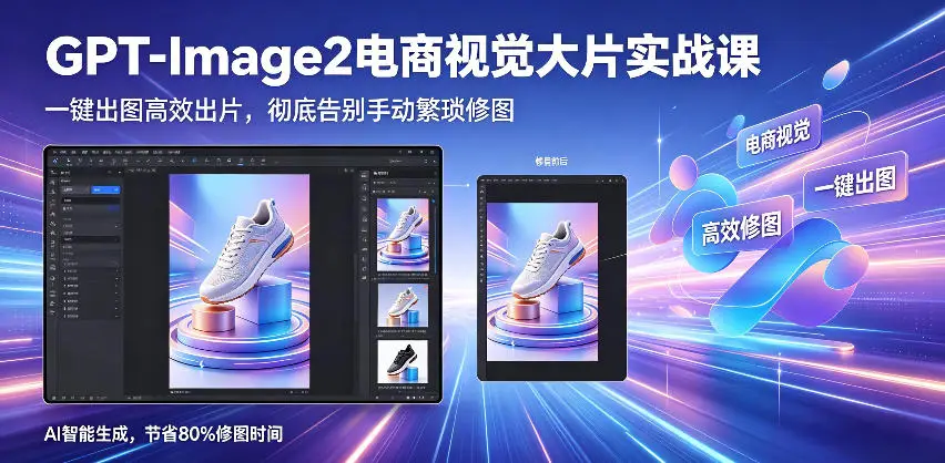 GPT-Image2电商视觉大片实战课，一键出图高效出片，彻底告别手动繁琐修图选优云网创选优云网创