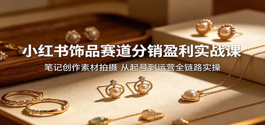 小红书饰品赛道分销盈利实战课:笔记创作素材拍摄,从起号到运营全链路实操选优云网创选优云网创