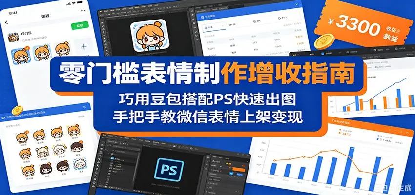 零门槛表情制作增收指南:巧用豆包搭配 PS 快速出图,手把手教微信表情上架变现选优云网创选优云网创