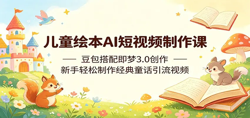 儿童绘本AI短视频制作课:豆包搭配即梦3.0创作,新手轻松制作经典童话引流视频选优云网创选优云网创