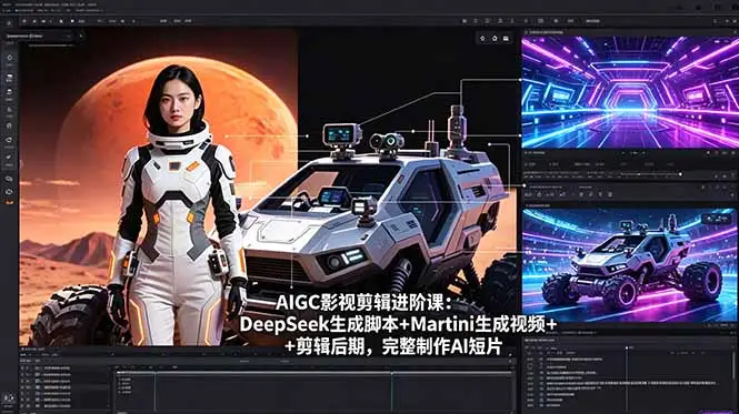 AIGC影视剪辑进阶课:DeepSeek生成脚本+Martini生成视频+剪辑后期,完整制作AI短片选优云网创选优云网创
