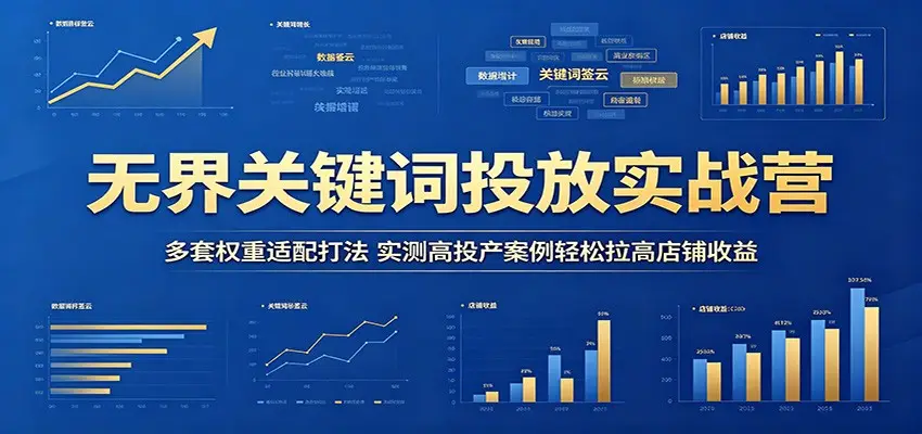 无界关键词投放实战营:多套权重适配打法,实测高投产案例轻松拉高店铺收益选优云网创选优云网创