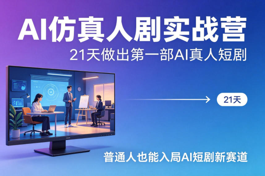AI仿真人剧实战营,21天做出第一部AI真人短剧,普通人也能入局AI短剧新赛道选优云网创选优云网创