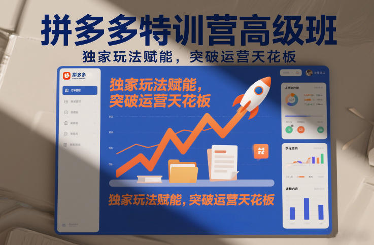 拼多多特训营高阶班，独家玩法赋能，突破运营天花板(更新26年4月18日)选优云网创选优云网创