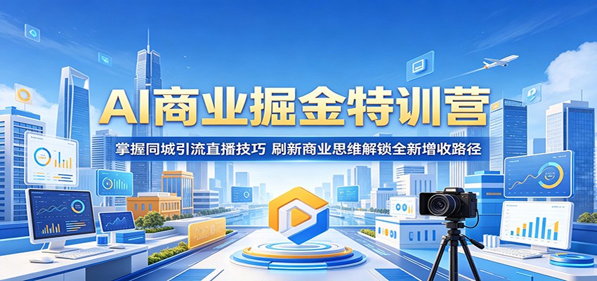 AI商业掘金特训营:掌握同城引流直播技巧,刷新商业思维解锁全新增收路径选优云网创选优云网创