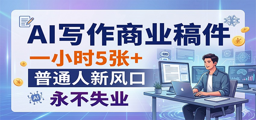 AI写作商业稿件,一小时5张+,普通人新风口,永不失业选优云网创选优云网创