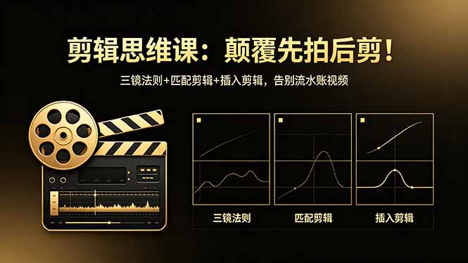 剪辑思维课:颠覆先拍后剪!三镜法则+匹配剪辑+插入剪辑,告别流水账视频选优云网创选优云网创