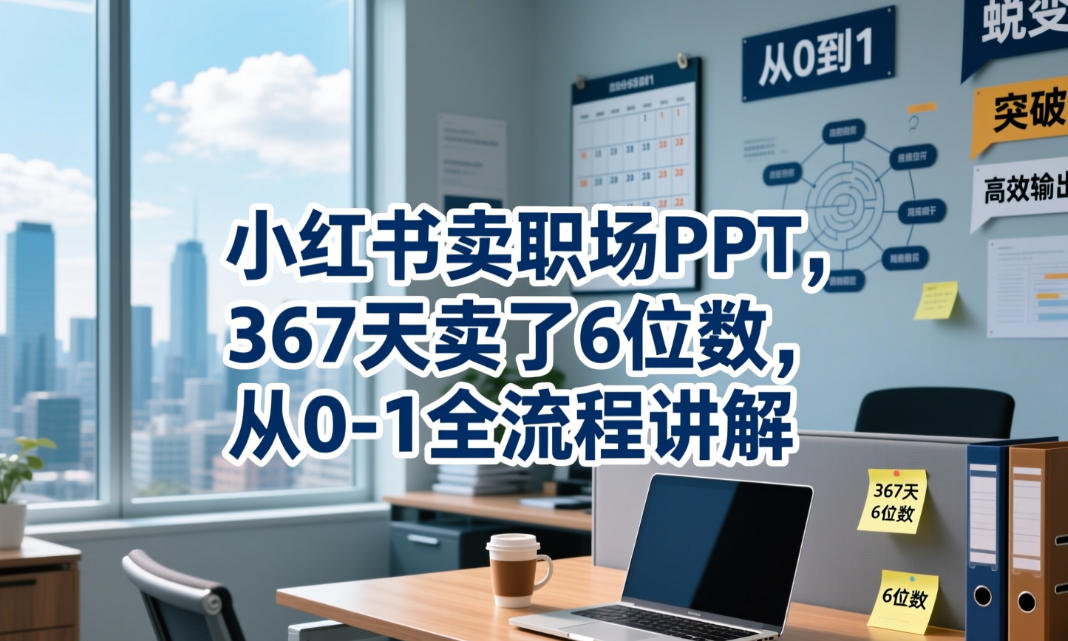小红书卖职场PPT,367天卖了6位数,从0-1全流程讲解选优云网创选优云网创