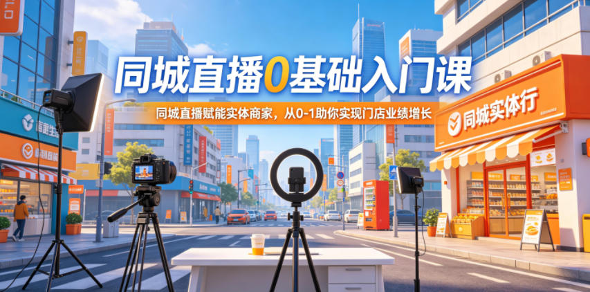 同城直播0基础入门课,同城直播赋能实体商家,从0-1助你实现门店业绩增长选优云网创选优云网创