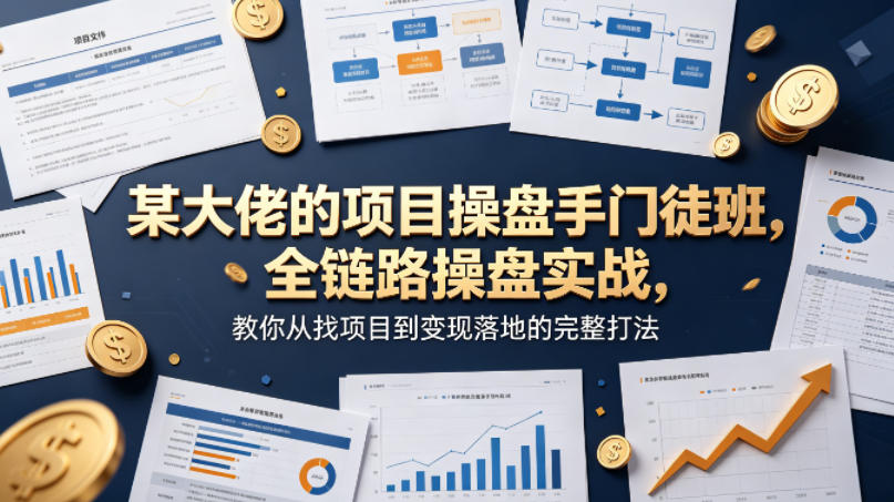 某大佬的项目操盘手门徒班,全链路操盘实战,教你从找项目到变现落地的完整打法选优云网创选优云网创