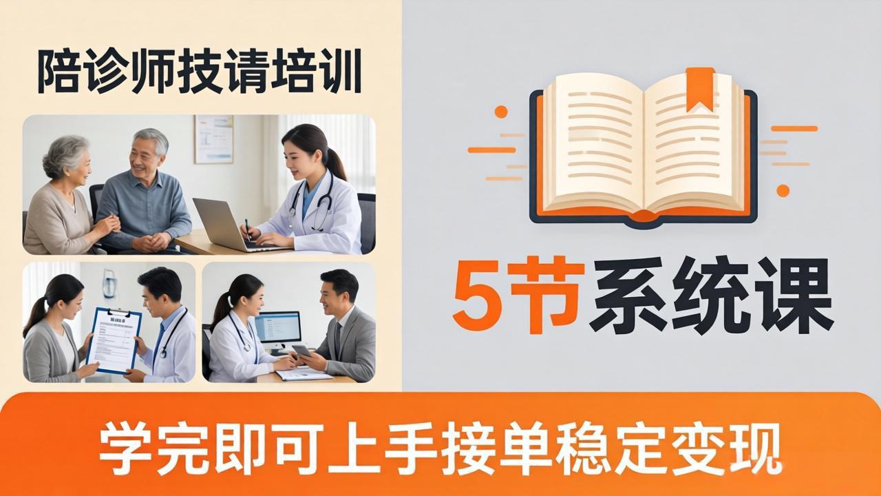 想做陪诊师不知从何下手?5节系统课教你掌握核心技能,学完即可上手接单稳定变现选优云网创选优云网创