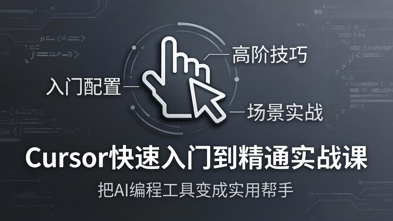 Cursor快速入门到精通实战课：入门配置+高阶技巧+场景实战，把AI编程工具变成实用帮手选优云网创选优云网创