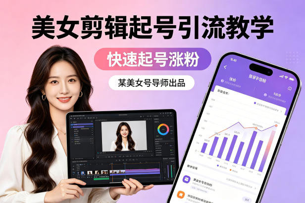 某美女号导师出品：美女剪辑起号引流教学，快速起号涨粉选优云网创选优云网创