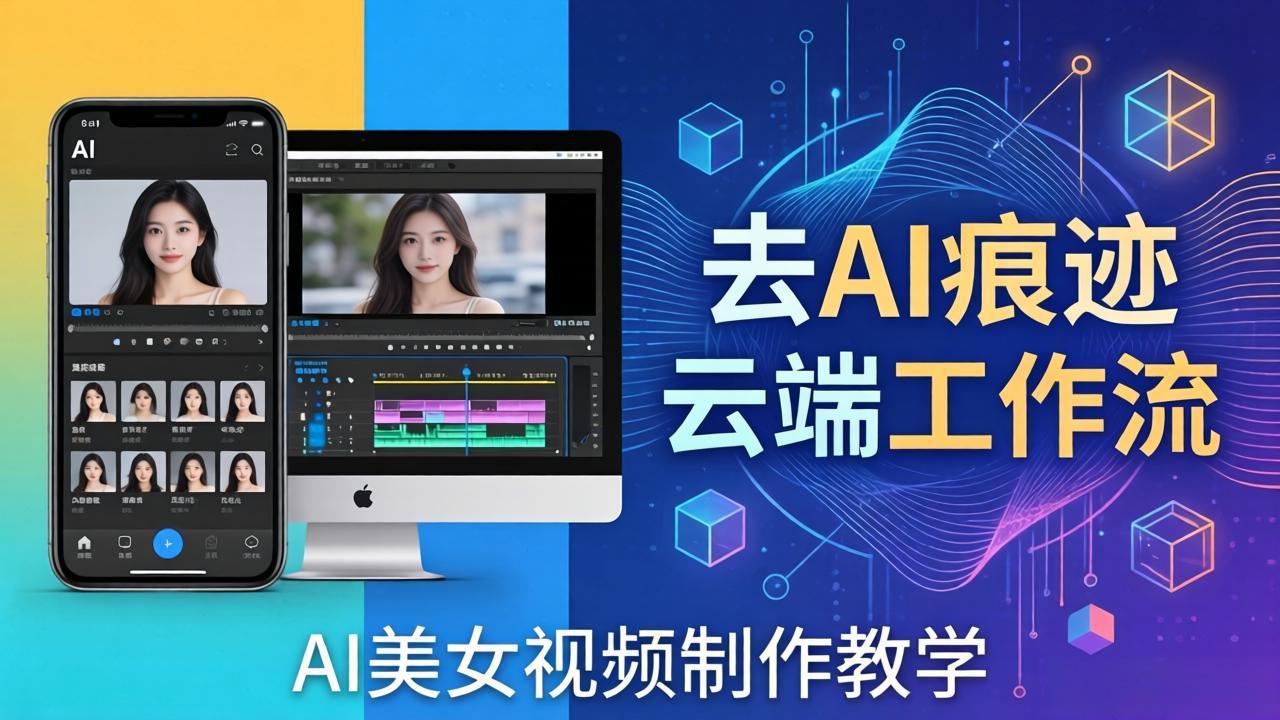 AI美女视频制作教学：去AI痕迹，云端工作流出图，手机电脑均可，不需要配置选优云网创选优云网创
