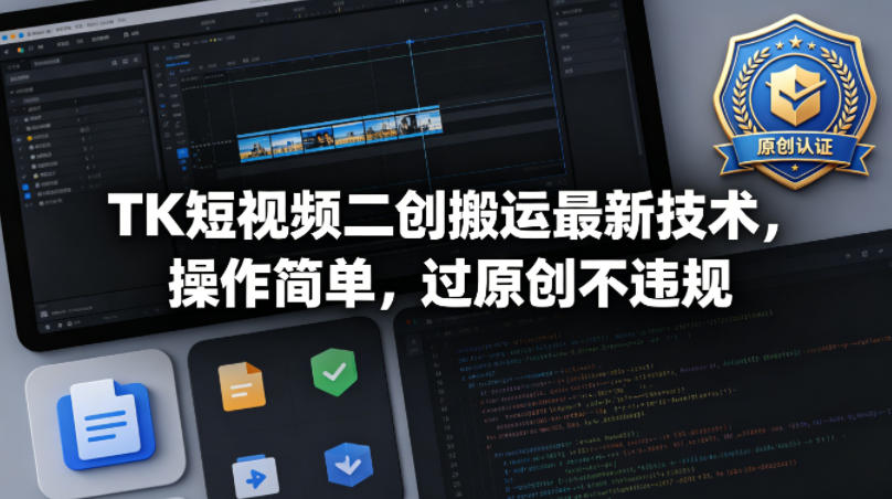 TK短视频二创搬运最新技术，操作简单，过原创不违规选优云网创选优云网创