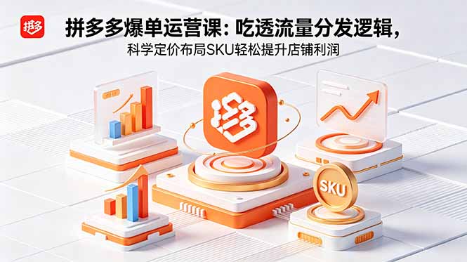 拼多多爆单运营实战课：吃透流量分发逻辑，科学定价布局SKU轻松提升店铺利润选优云网创选优云网创