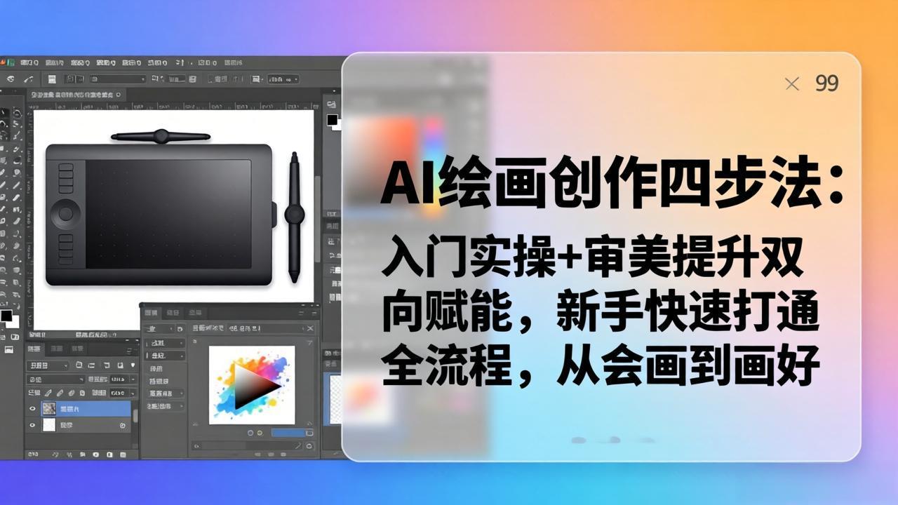 AI绘画创作四步法:入门实操+审美提升双向赋能,新手快速打通全流程,从会画到画好选优云网创选优云网创