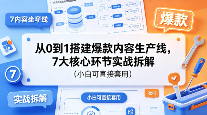 从0到1搭建爆款内容生产线,7大核心环节实战拆解(小白可直接套用)选优云网创选优云网创