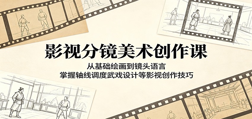 影视分镜美术创作课：从基础绘画到镜头语言，掌握轴线调度武戏设计等影视创作技巧选优云网创选优云网创