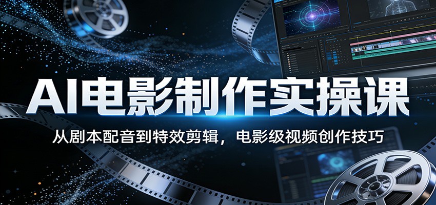 AI电影制作实操课:从剧本配音到特效剪辑,电影级视频创作技巧选优云网创选优云网创