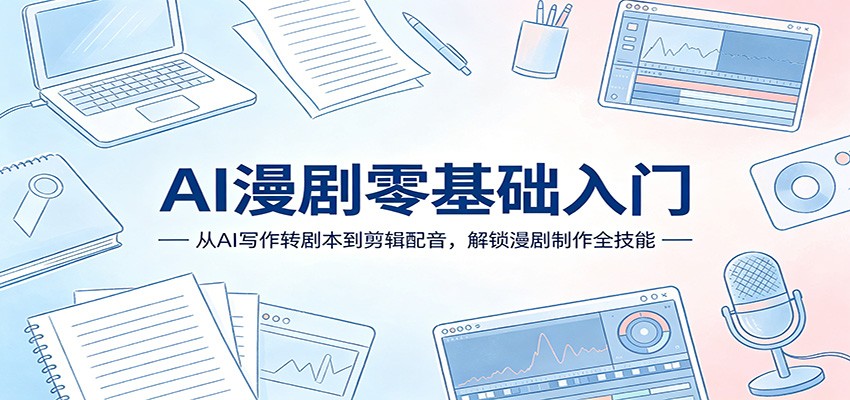 AI漫剧零基础入门:从AI写作转剧本到剪辑配音,解锁漫剧制作全技能选优云网创选优云网创