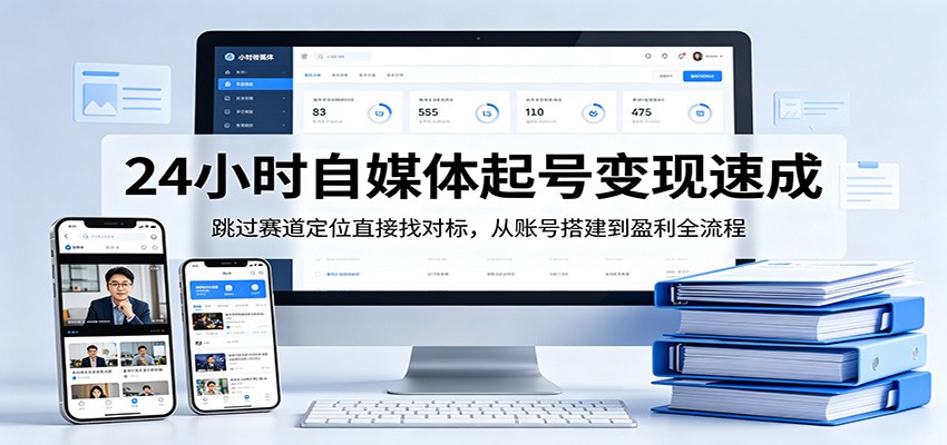 24小时自媒体起号变现速成,跳过赛道定位直接找对标,从账号搭建到盈利全流程选优云网创选优云网创