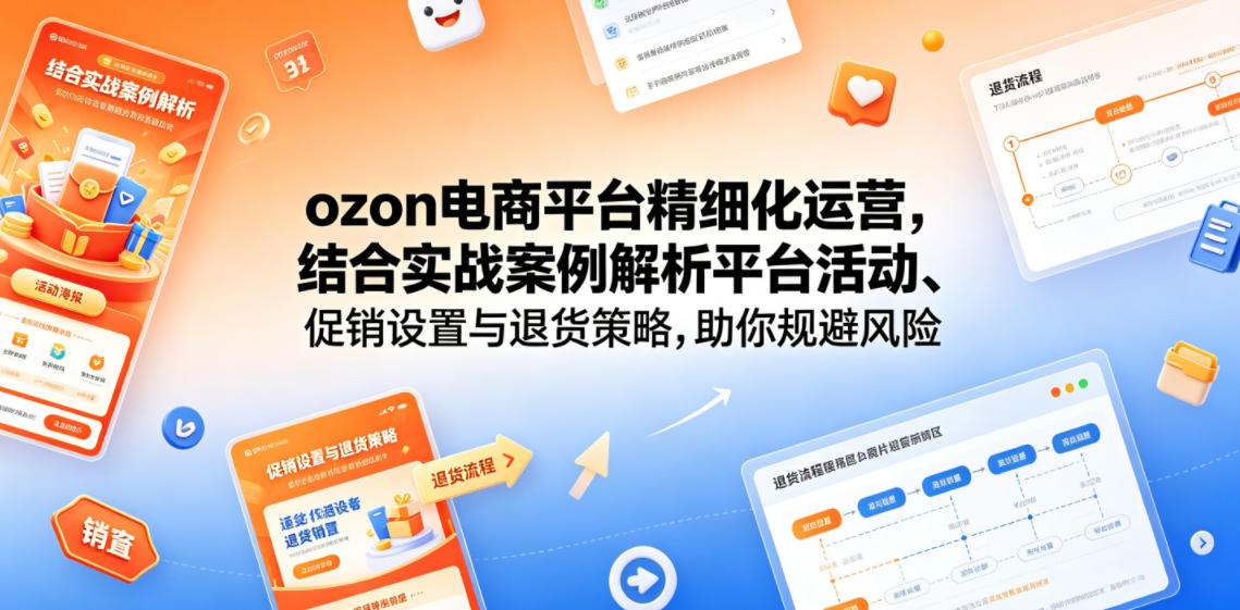 ozon电商平台精细化运营，结合实战案例解析平台活动、促销设置与退货策略，助你规避风险、提升销量选优云网创选优云网创