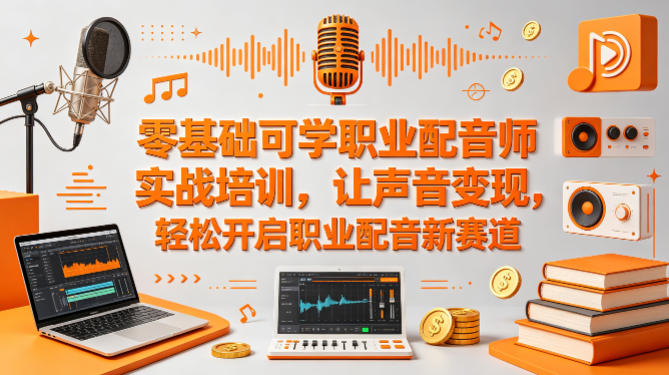零基础可学职业配音师实战培训,让声音变现,轻松开启职业配音新赛道选优云网创选优云网创