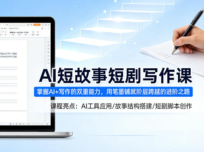 AI短故事短剧写作课,掌握AI+写作的双重能力,用笔墨铺就阶层跨越的进阶之路选优云网创选优云网创