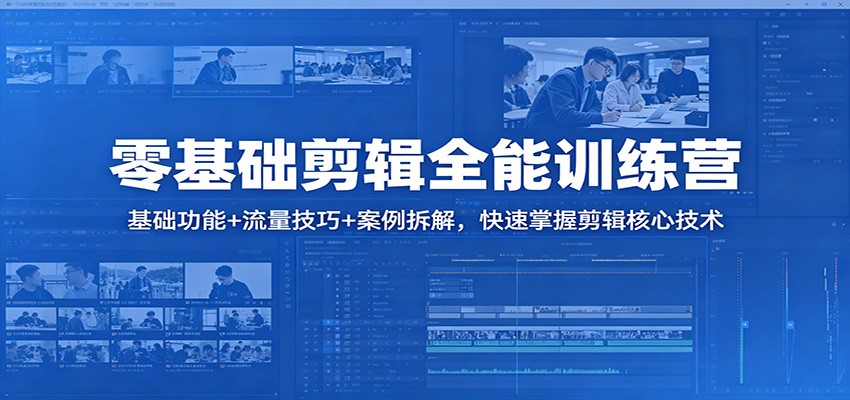 零基础剪辑全能训练营：基础功能+流量技巧+案例拆解，快速掌握剪辑核心技术选优云网创选优云网创