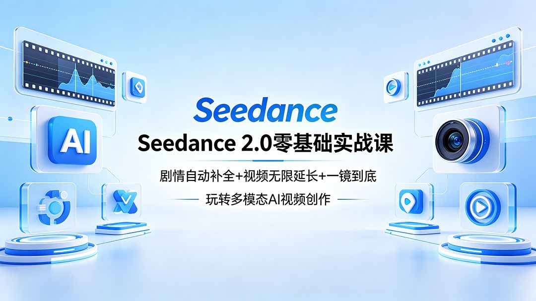 Seedance 2.0零基础实战课：剧情自动补全+视频无限延长+一镜到底：玩转多模态AI视频创作选优云网创选优云网创