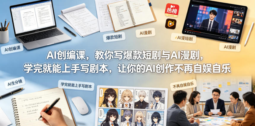AI创编课,教你写爆款短剧与AI漫剧,学完就能上手写剧本,让你的AI创作不再自娱自乐(更新0521)选优云网创选优云网创