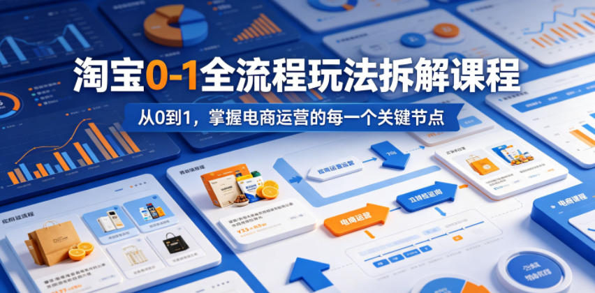 淘宝0-1全流程玩法拆解课程，从0到1，掌握电商运营的每一个关键节点选优云网创选优云网创