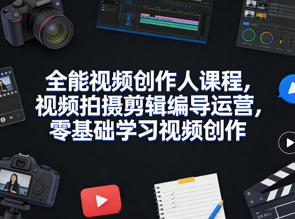 全能视频创作人课程,视频拍摄剪辑编导运营,零基础学习视频创作(更新2026年4月)选优云网创选优云网创