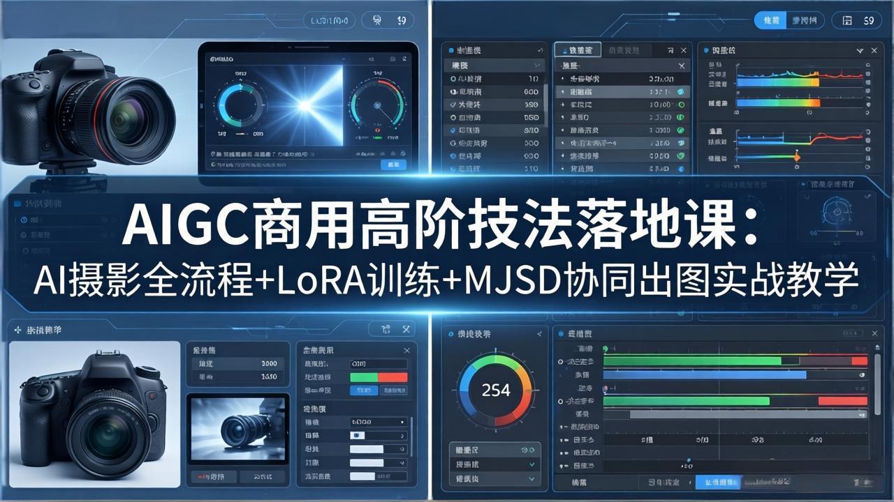 AIGC商用高阶技法落地课:AI摄影全流程+LoRA训练+MJSD协同出图实战教学选优云网创选优云网创