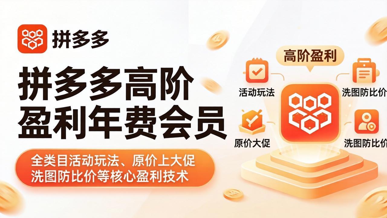 拼多多高阶盈利年费会员(更新4月选优云网创选优云网创