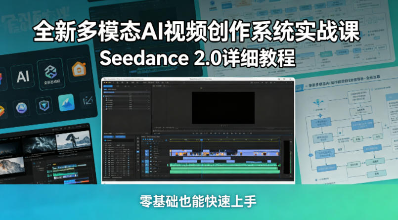 全新多模态AI视频创作系统实战课，Seedance 2.0详细教程，零基础也能快速上手选优云网创选优云网创