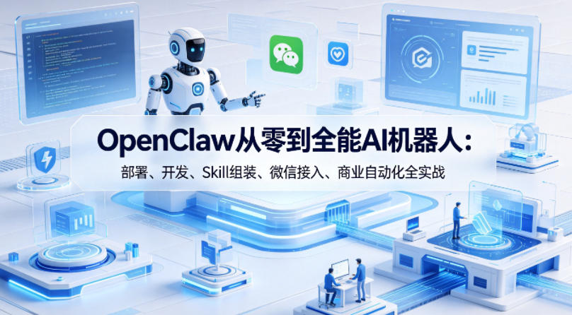OpenClaw从零到全能AI机器人:部署、开发、Skill组装、微信接入、商业自动化全实战选优云网创选优云网创