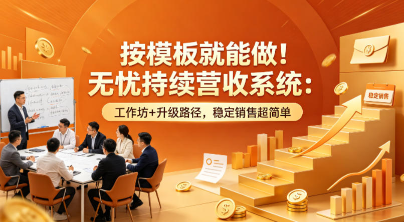 按模板就能做！无忧持续营收系统：工作坊+升级路径，稳定销售超简单【原创双语字幕】选优云网创选优云网创