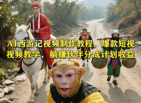 AI西游记视频制作教程,爆款短视频教学,躺賺伙伴分成计划收益选优云网创选优云网创