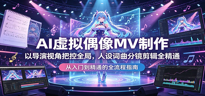 AI虚拟偶像MV制作:以导演视角把控全局,人设词曲分镜剪辑全精通选优云网创选优云网创