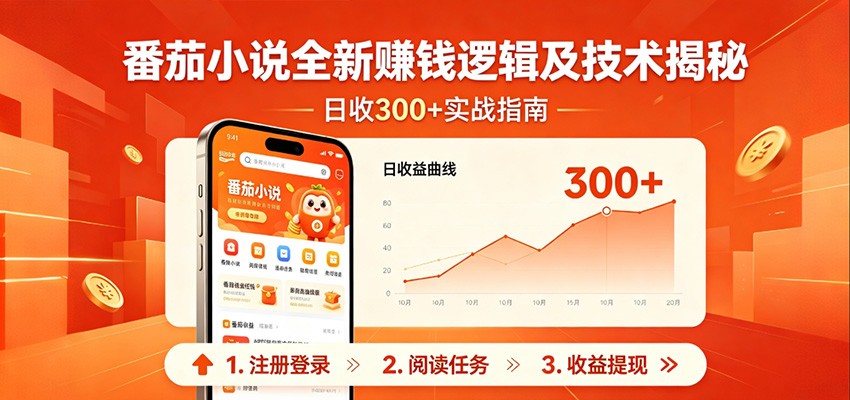 番茄小说全新赚钱逻辑及技术日收300+,小白新书皆可做!无脑赚就行了!选优云网创选优云网创