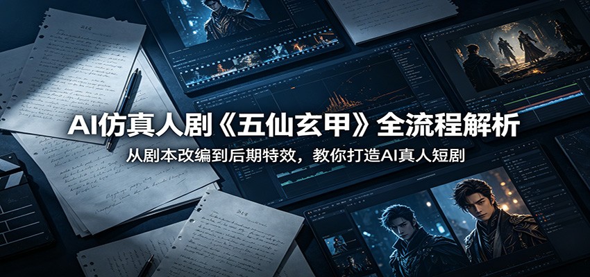 AI仿真人剧《五仙玄甲》全流程解析:从剧本改编到后期特效,教你打造AI真人短剧选优云网创选优云网创
