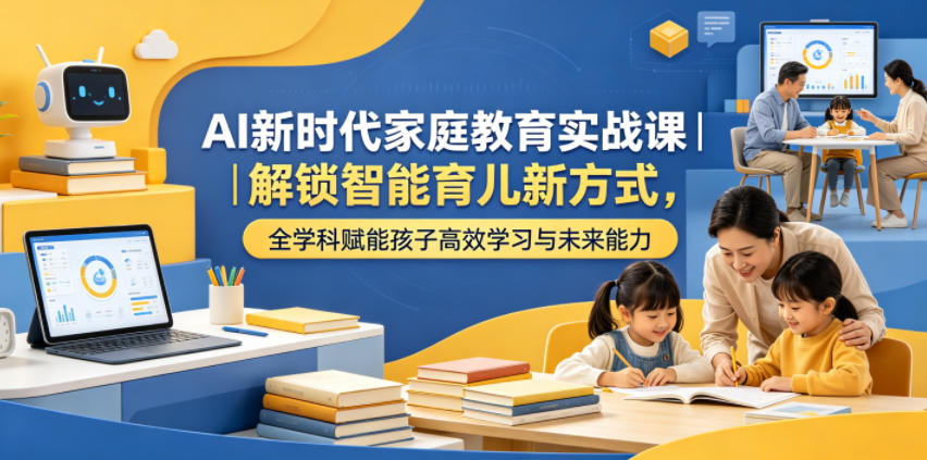 AI新时代家庭教育实战课｜解锁智能育儿新方式，全学科赋能孩子高效学习与未来能力选优云网创选优云网创
