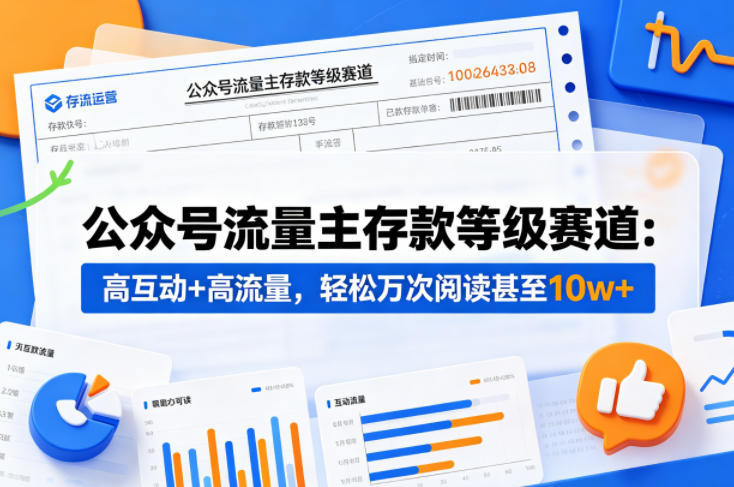 公众号流量主之存款等级赛道，高互动+高流量，轻松达到万次阅读，甚至10w+选优云网创选优云网创