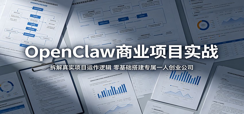 OpenClaw商业项目实战：拆解真实项目运作逻辑，零基础搭建专属一人创业公司选优云网创选优云网创