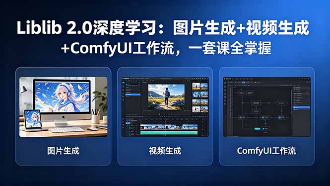 Liblib 2.0深度学习：图片生成+视频生成+ComfyUI工作流，一套课全掌握选优云网创选优云网创